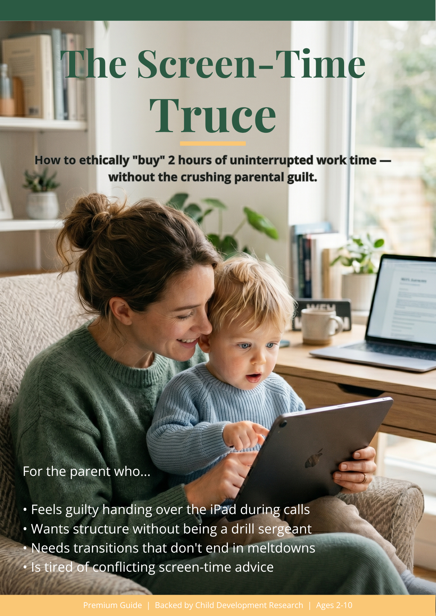 The Screen-Time Truce: Guilt-Free Screen Time Guide for WFH Parents